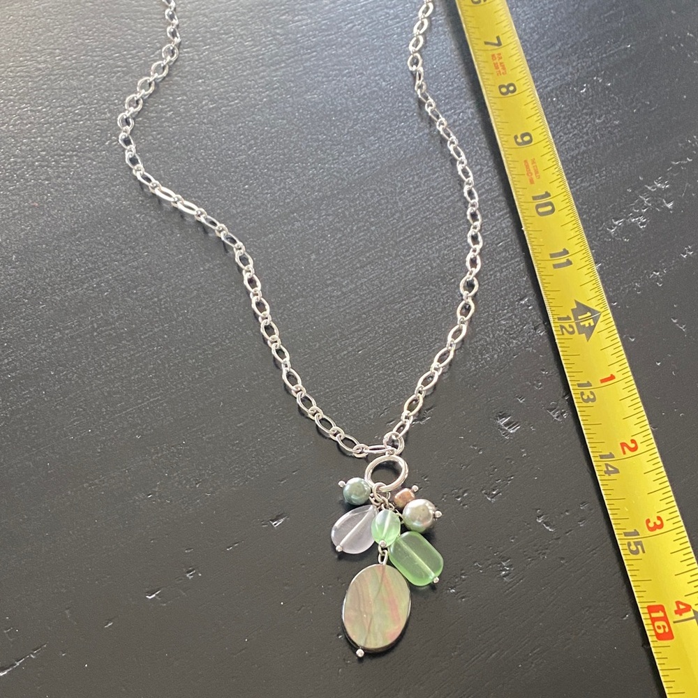 Silver Necklace with Multicolor Charms
